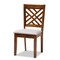 Baxton Studio Edona Modern and Contemporary Grey Fabric and Walnut Brown Finished Wood 5-Piece Dining Set 174-9881-10901-Zoro - alternate 3